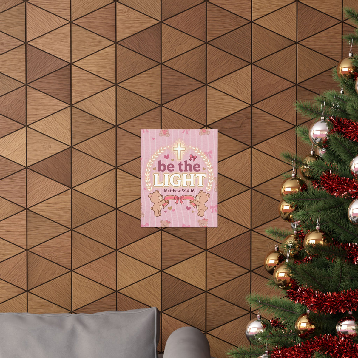 Be the Light Pink Poster | Christian Wall Art