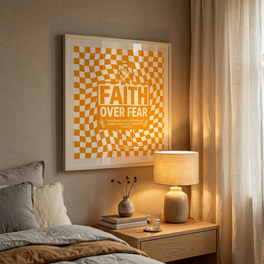 Faith Over Fear Scripture Poster
