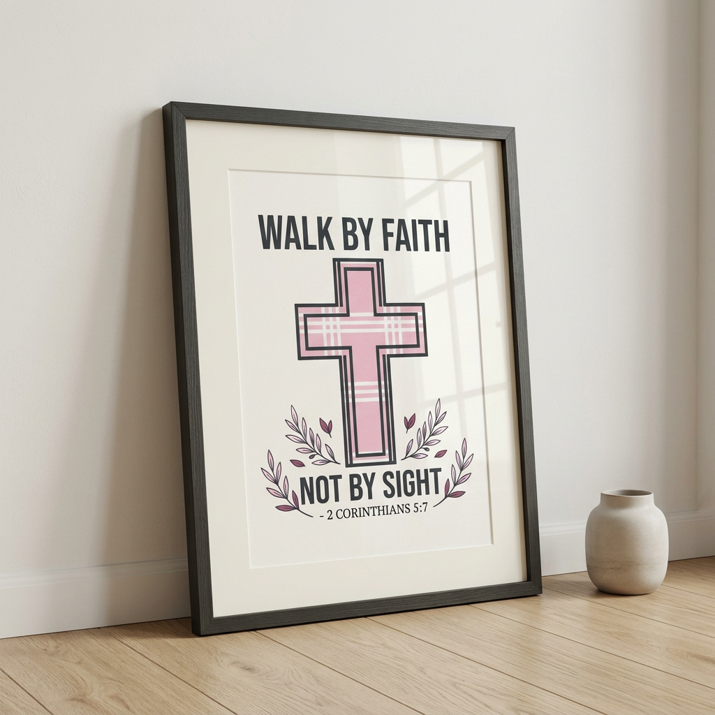 Walk By Faith Poster | Christian Wall Art