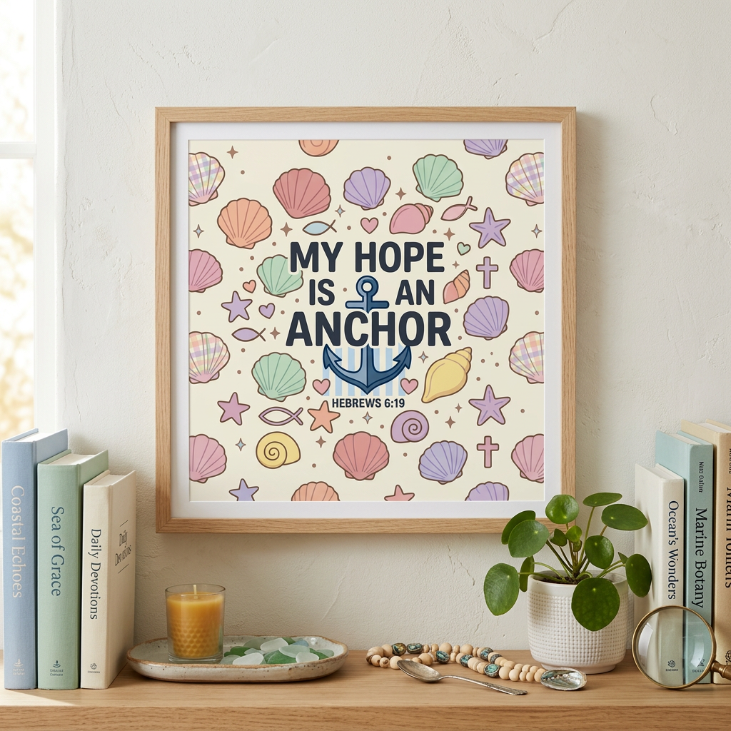My Hope Is An Anchor Poster | Christian Wall Art