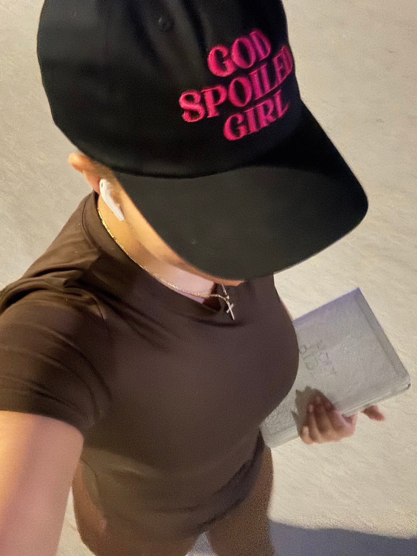 Christian Hat Embroidered Religious Gift Dad Cap “God Spoiled Girl” Christian Apparel Faith Hat for Mom Vintage Christian Cap For Her