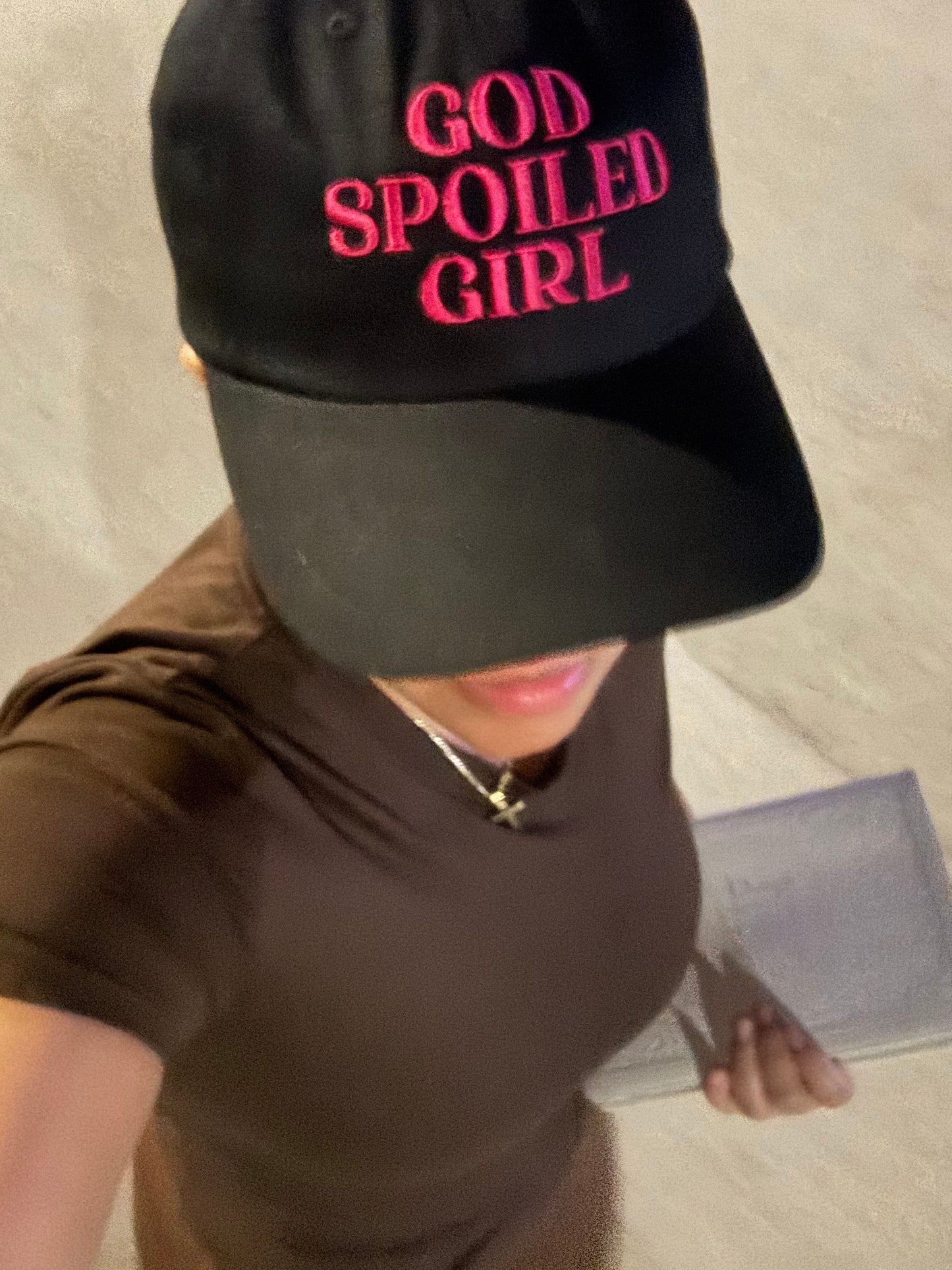 Christian Hat Embroidered Religious Gift Dad Cap “God Spoiled Girl” Christian Apparel Faith Hat for Mom Vintage Christian Cap For Her