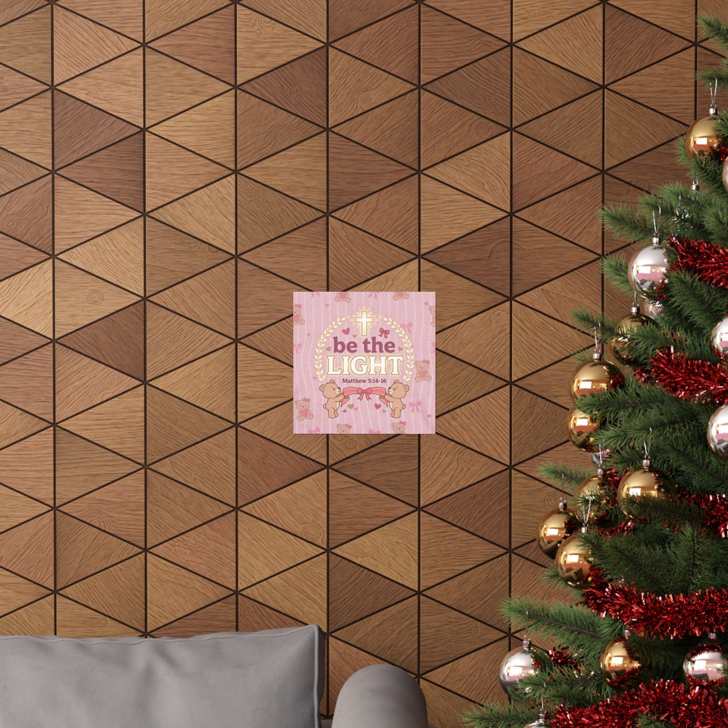 Be the Light Pink Poster | Christian Wall Art