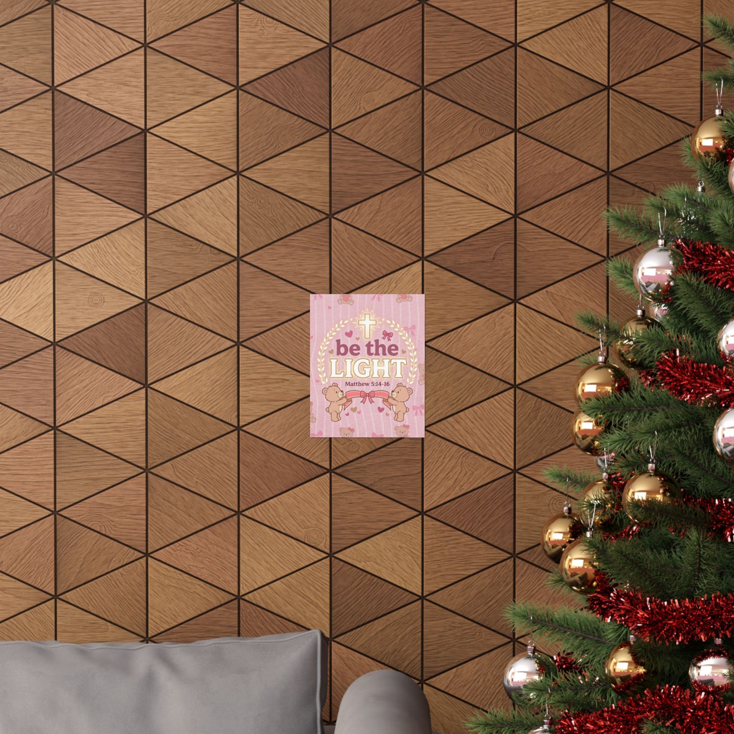 Be the Light Pink Poster | Christian Wall Art