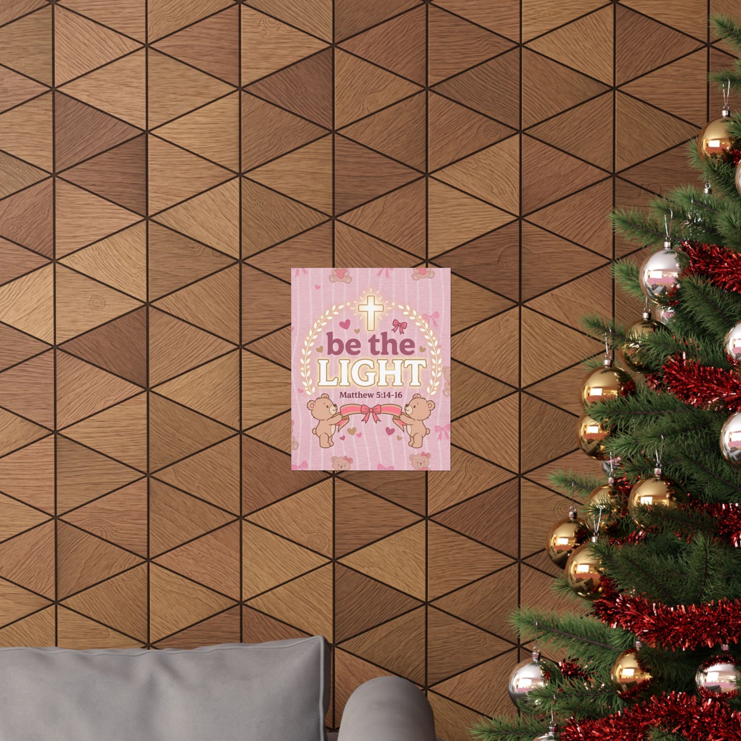 Be the Light Pink Poster | Christian Wall Art