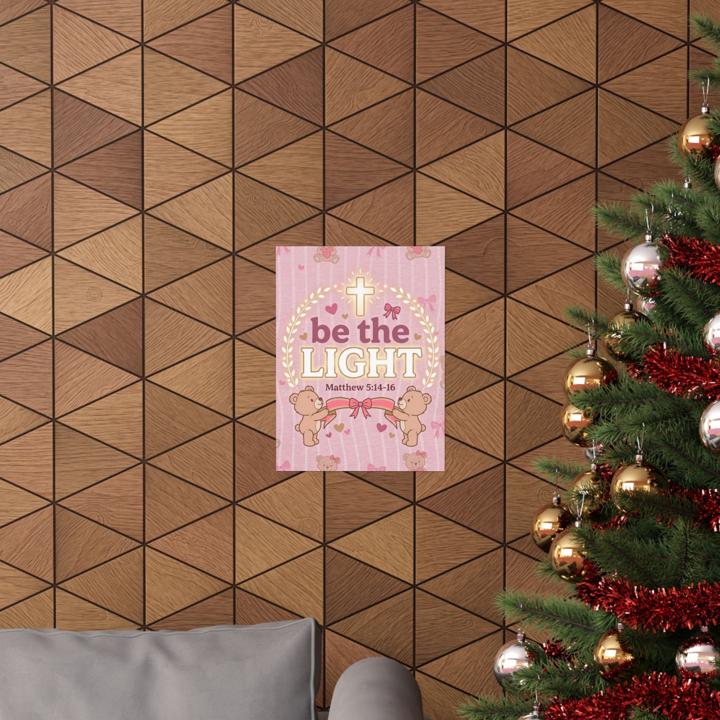 Be the Light Pink Poster | Christian Wall Art