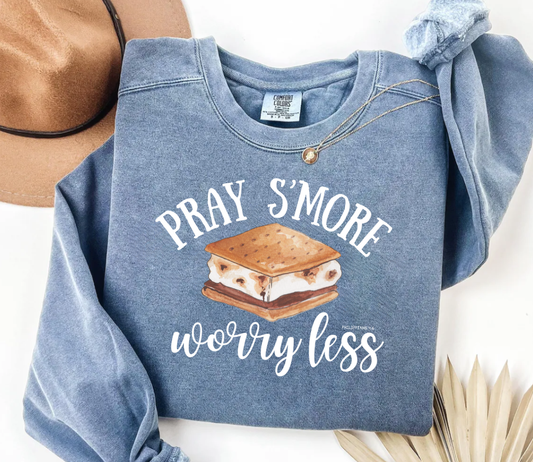 Pray Smore Worry Less Christian Sweatshirt Smore Lover Shirt Christian Camping Hoodie Gift Jesus Hoodie