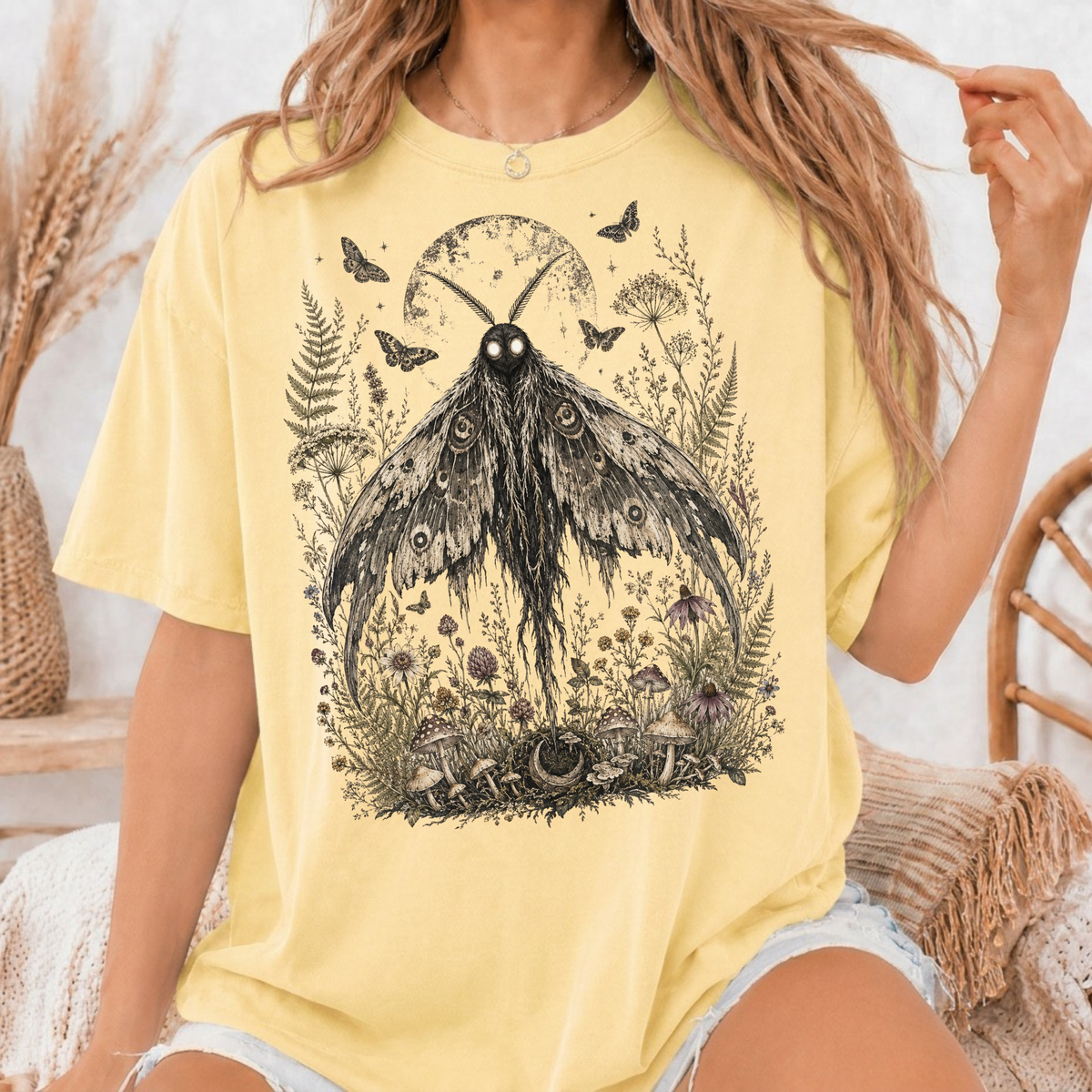 Botanical Cryptid Mothman T-Shirt