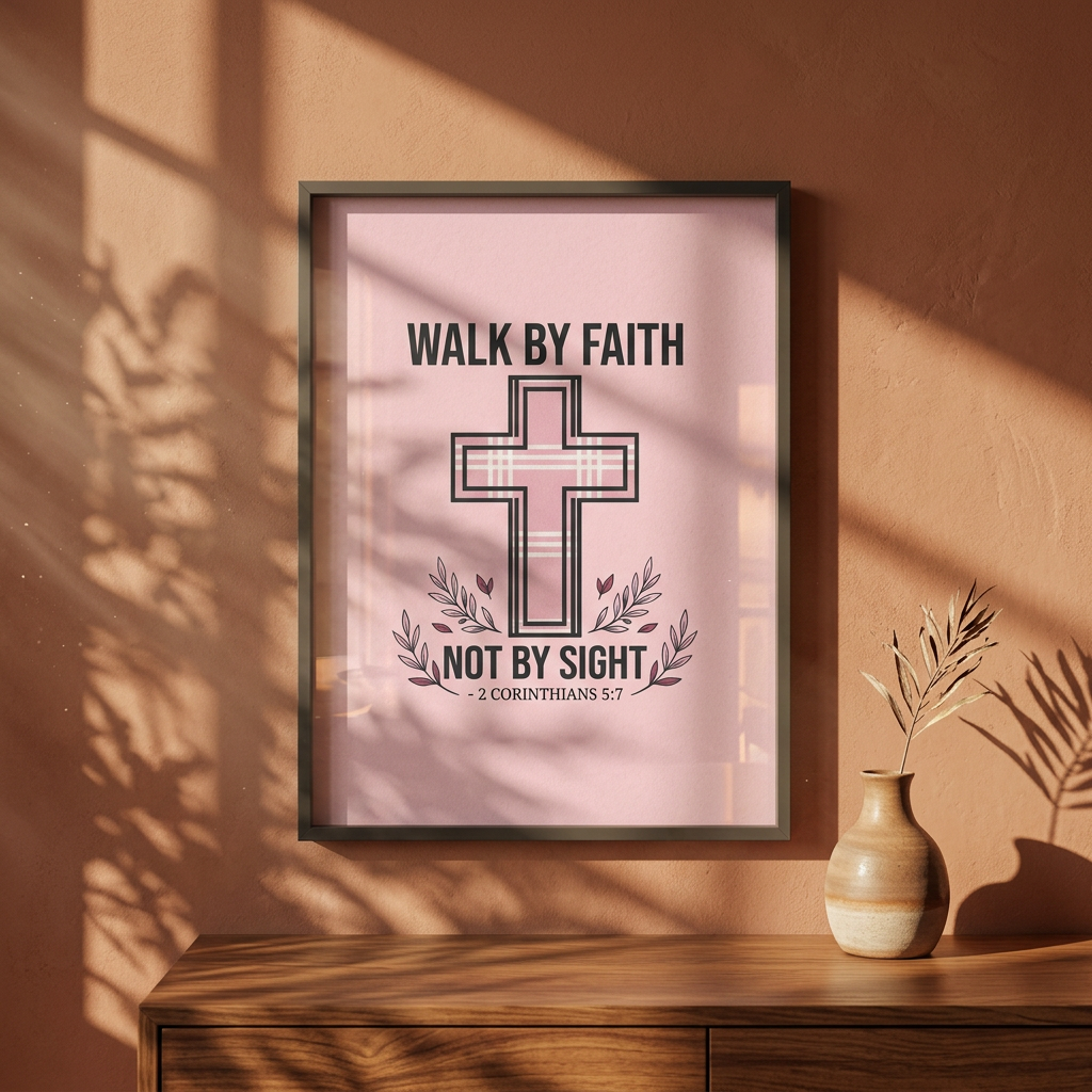 Walk By Faith Poster | Christian Wall Art
