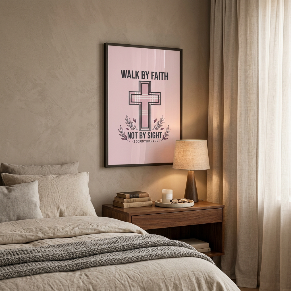 Walk By Faith Poster | Christian Wall Art