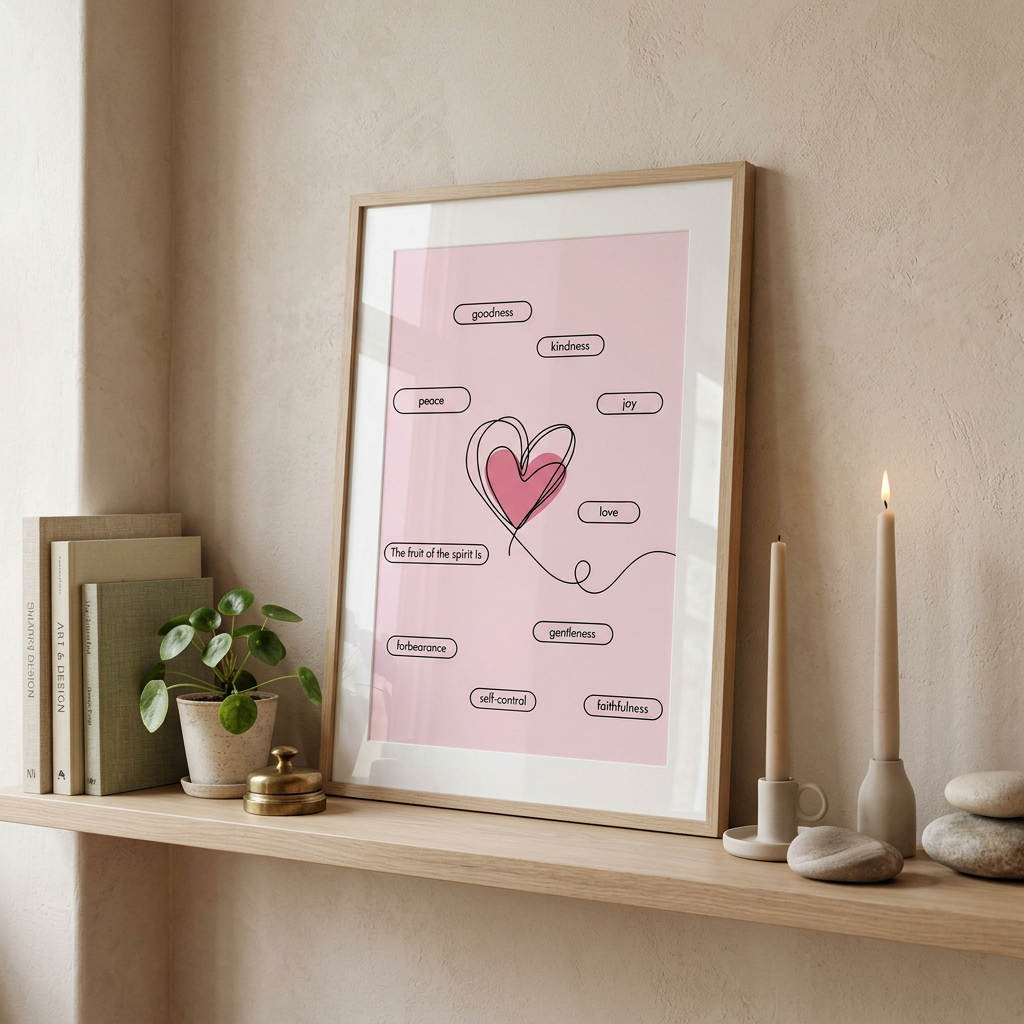 Fruit of the Spirit Heart Poster | Christian Wall Art