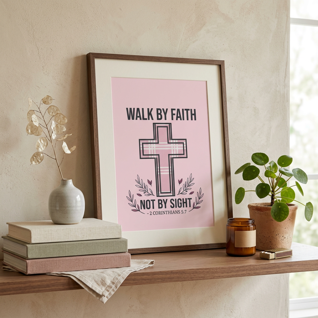 Walk By Faith Poster | Christian Wall Art