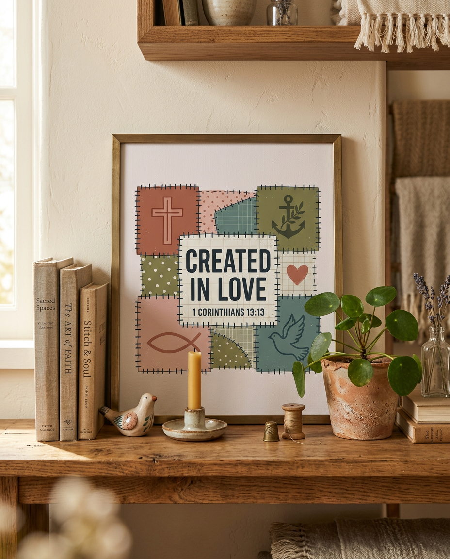 Created in Love Poster | Christian Wall Art