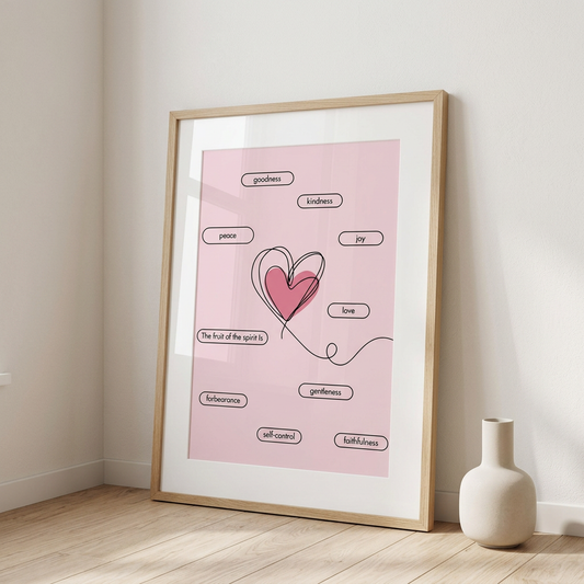 Fruit of the Spirit Heart Poster | Christian Wall Art