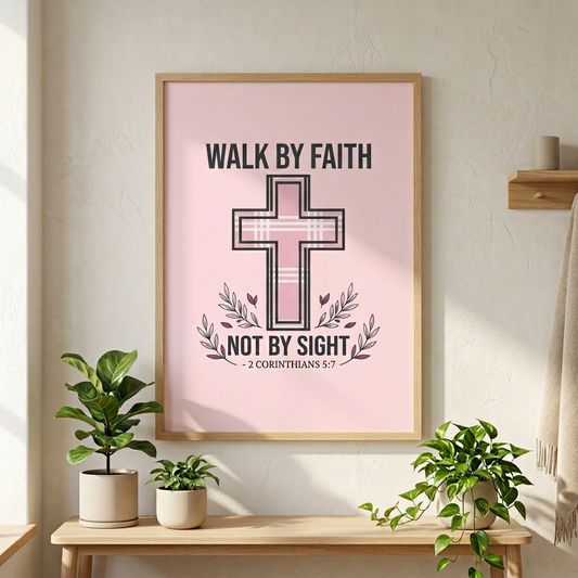 Walk By Faith Poster | Christian Wall Art