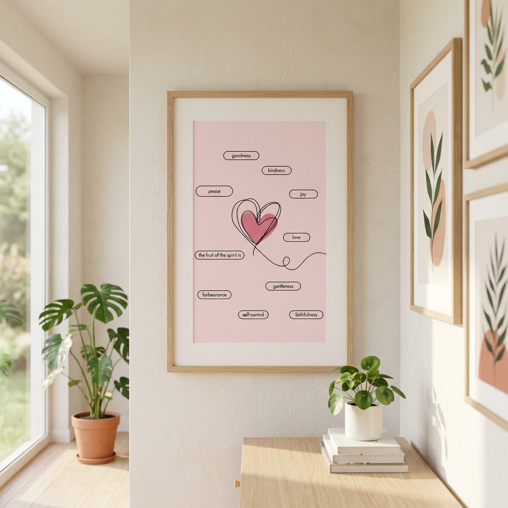 Fruit of the Spirit Heart Poster | Christian Wall Art