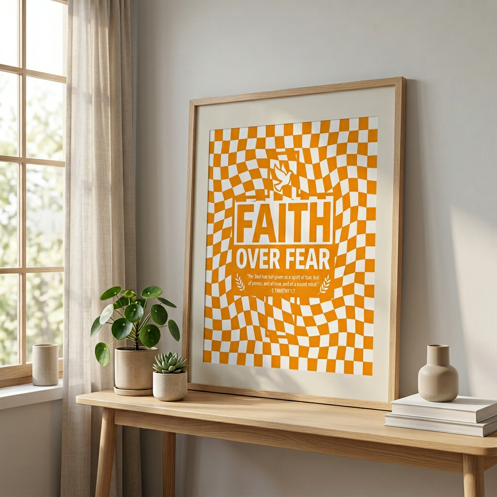 Faith Over Fear Scripture Poster