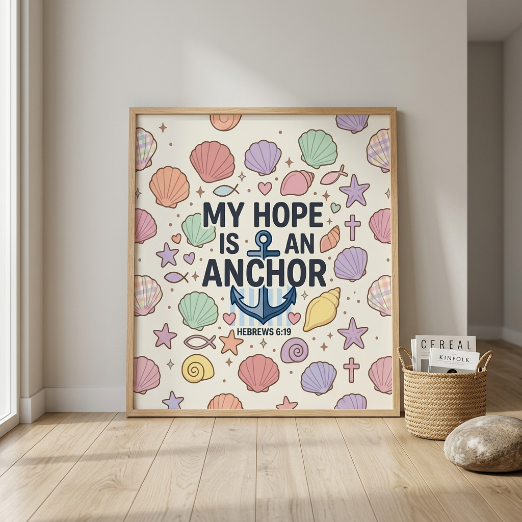 My Hope Is An Anchor Poster | Christian Wall Art