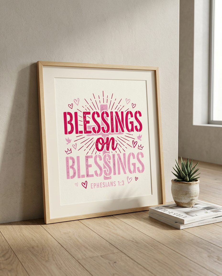 Blessings On Blessings Poster | Christian Wall Art