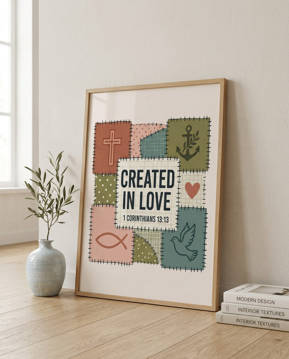 Created in Love Poster | Christian Wall Art