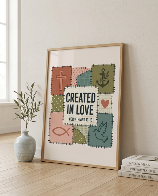 Created in Love Poster | Christian Wall Art