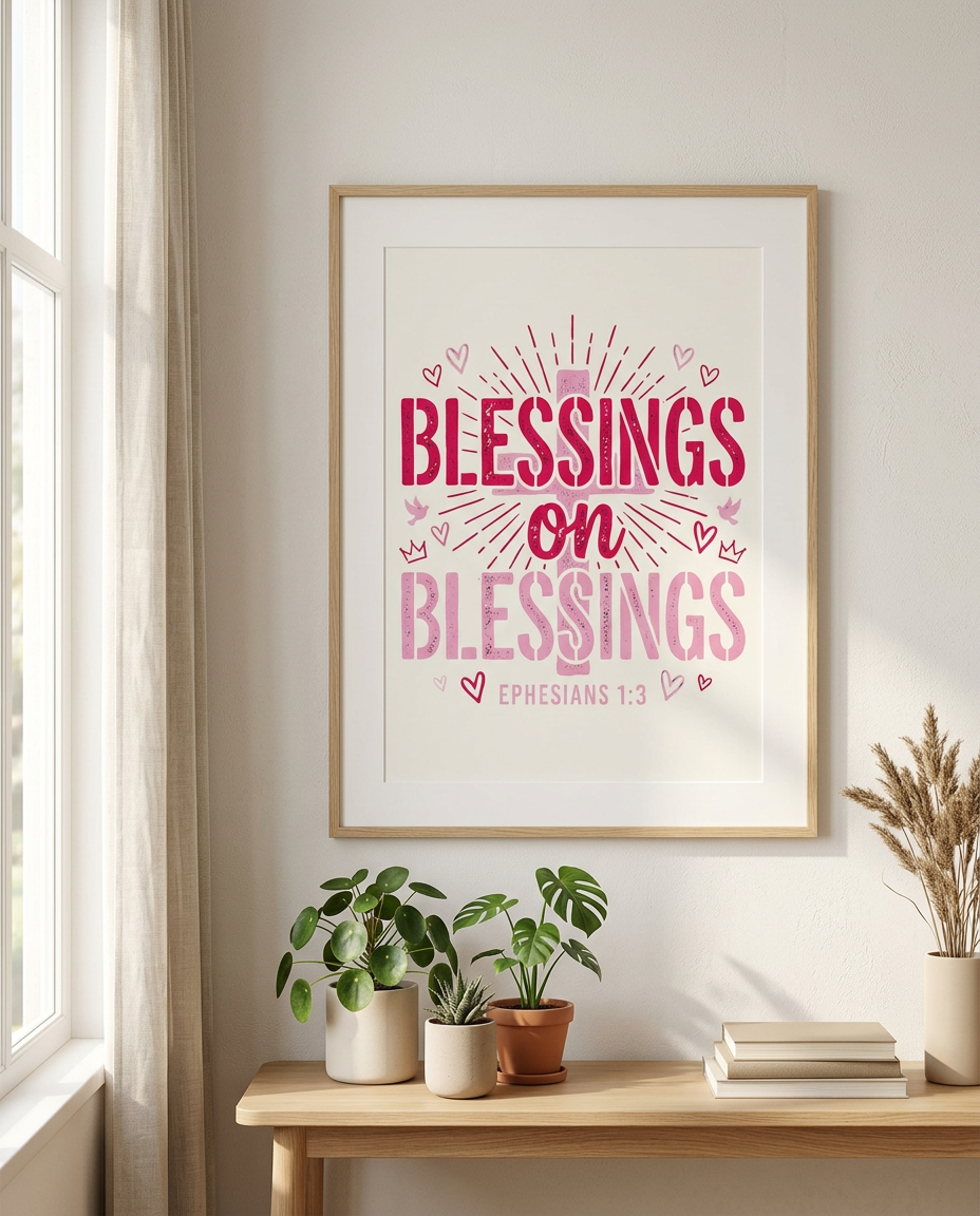 Blessings On Blessings Poster | Christian Wall Art