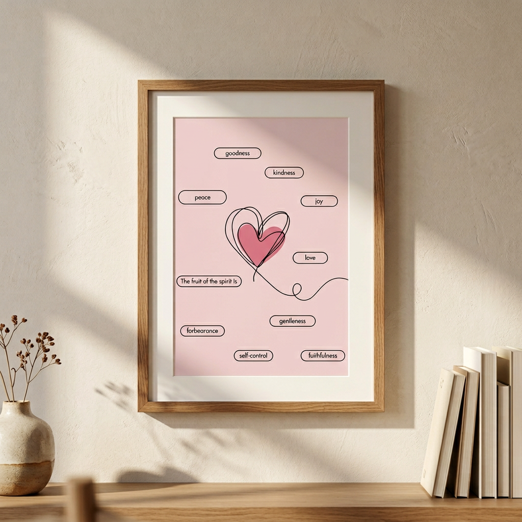 Fruit of the Spirit Heart Poster | Christian Wall Art