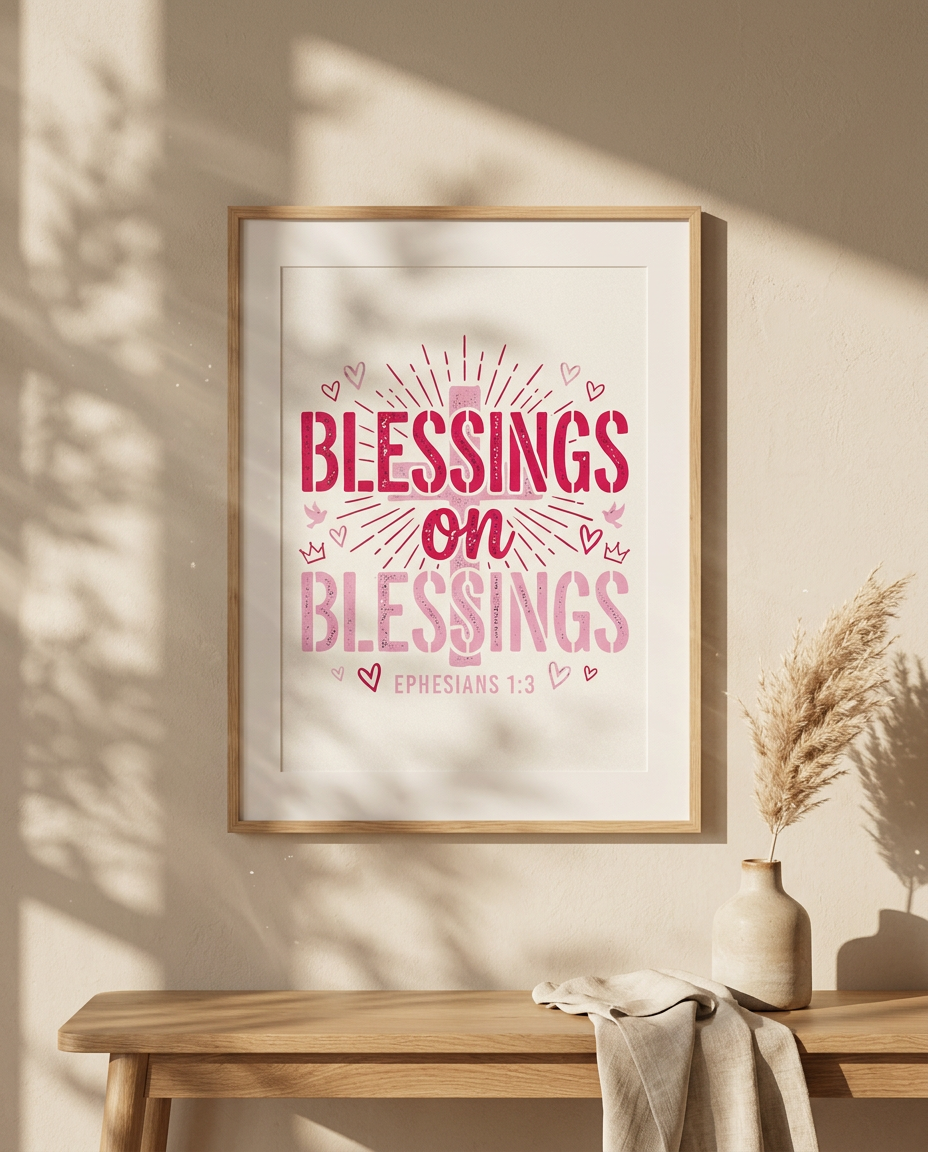Blessings On Blessings Poster | Christian Wall Art