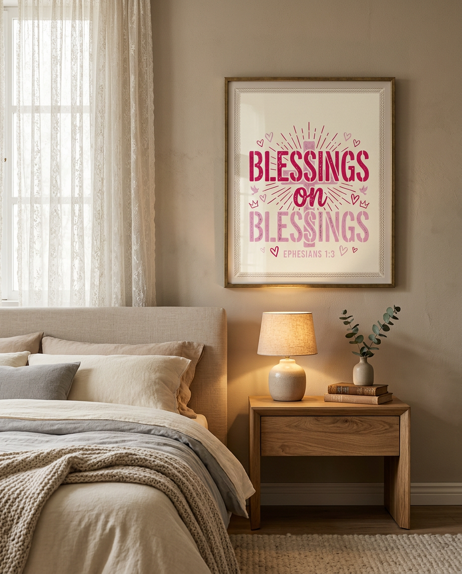 Blessings On Blessings Poster | Christian Wall Art