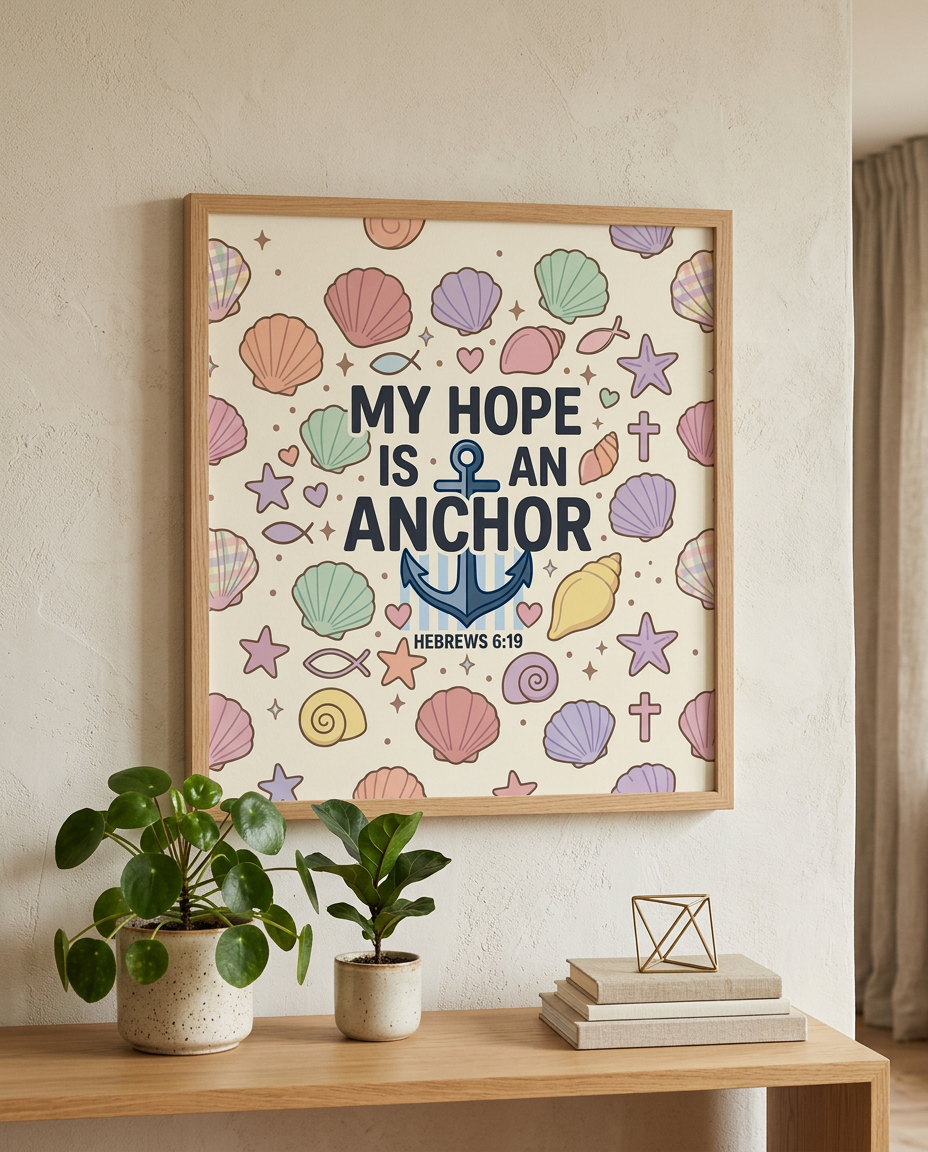 My Hope Is An Anchor Poster | Christian Wall Art