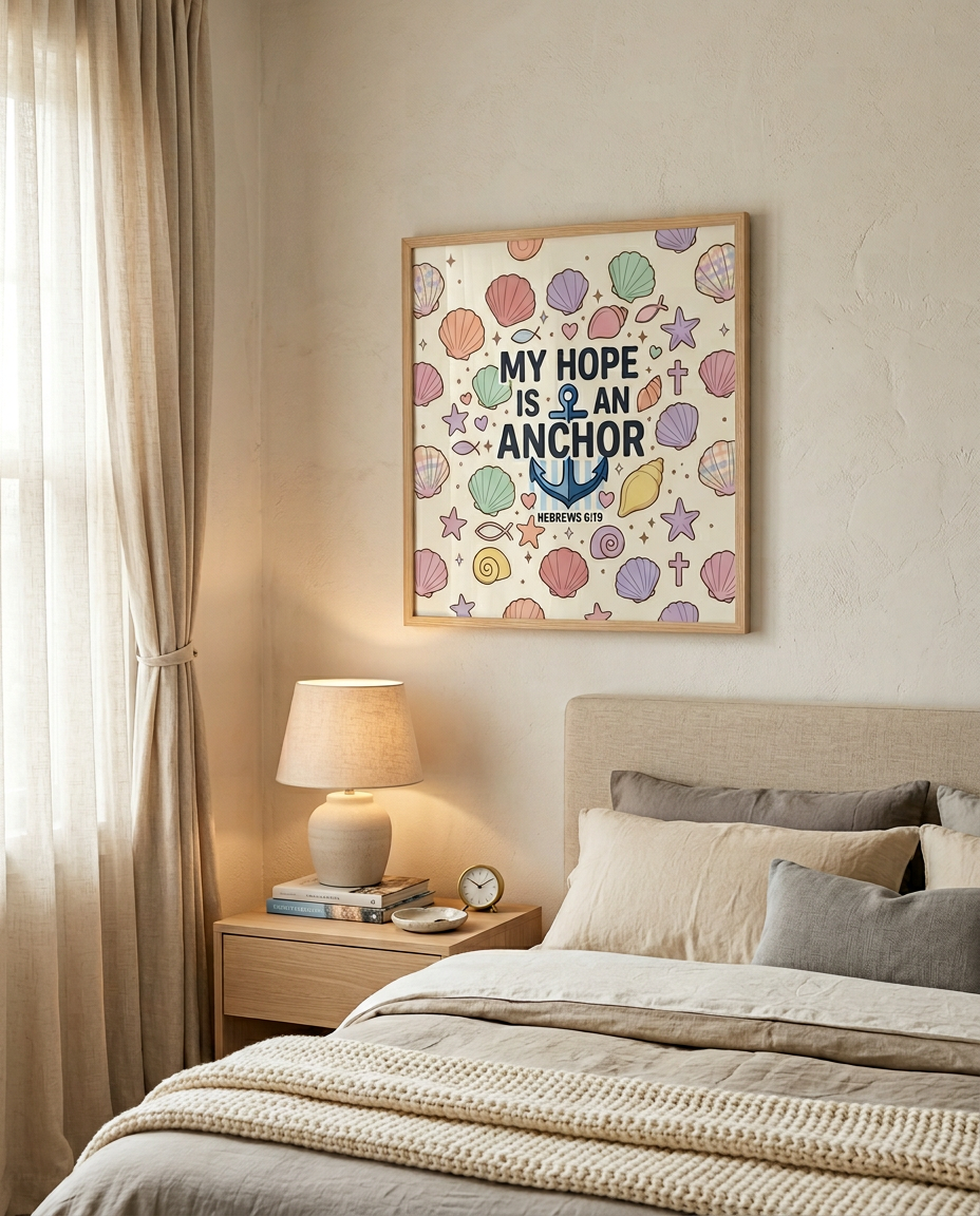 My Hope Is An Anchor Poster | Christian Wall Art