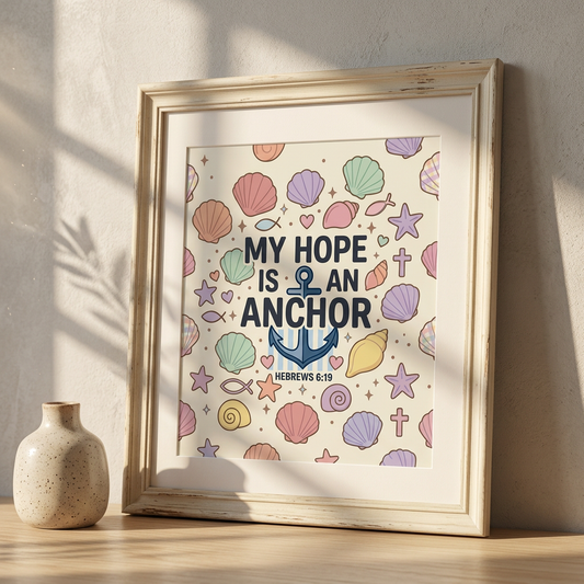 My Hope Is An Anchor Poster | Christian Wall Art