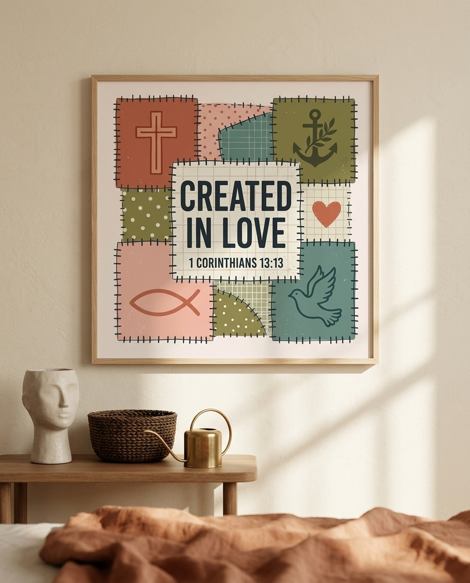 Created in Love Poster | Christian Wall Art