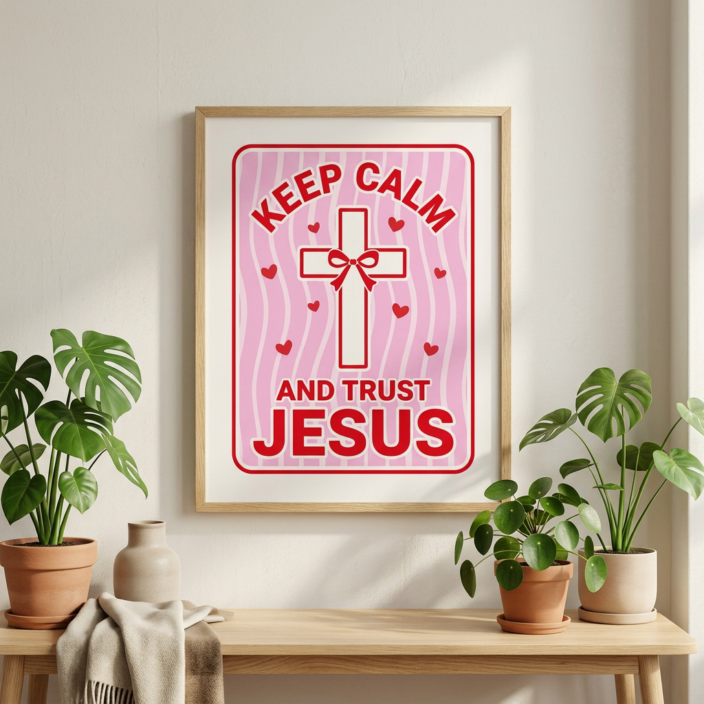 Keep Calm and Trust Jesus Poster