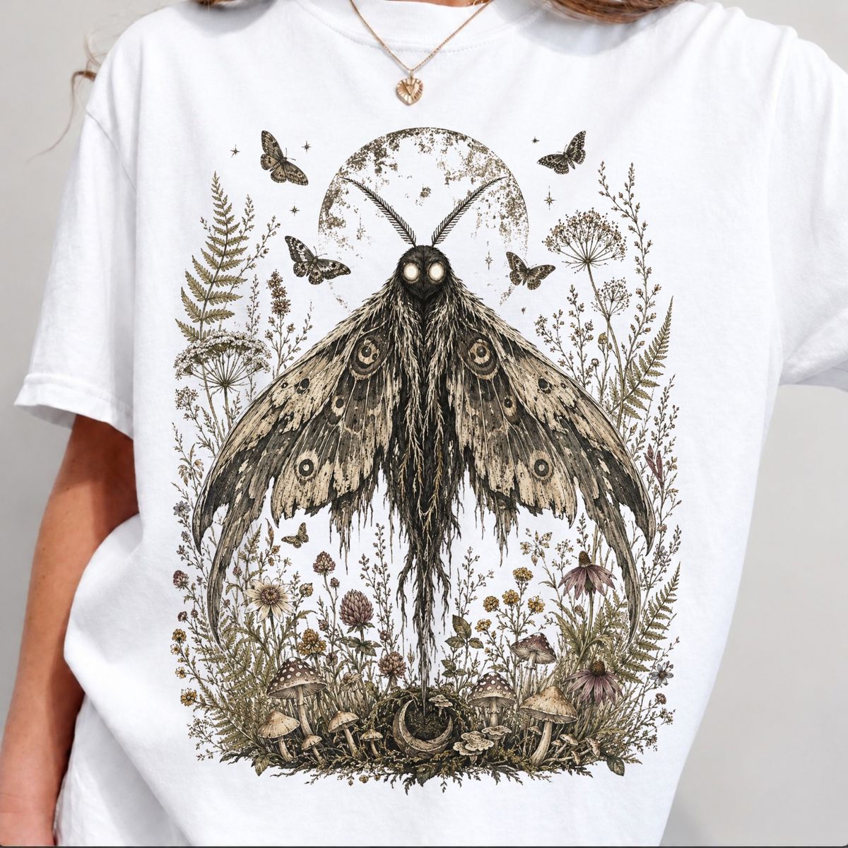 Botanical Cryptid Mothman T-Shirt