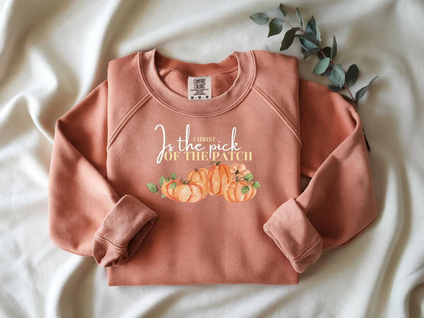 Christ is the pick of the patch Christian Fall Sweatshirt Jesus Lover Gift Halloween Thanksgiving Pumpkin Patch